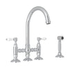 SAN JULIO® BRIDGE KITCHEN FAUCET WITH SIDE SPRAY (PORCELAIN LEVER) - robinsonco.ca