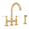 SAN JULIO® BRIDGE KITCHEN FAUCET WITH SIDE SPRAY (PORCELAIN LEVER) - robinsonco.ca
