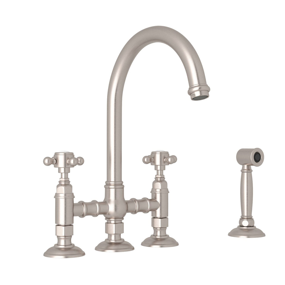 SAN JULIO® BRIDGE KITCHEN FAUCET WITH SIDE SPRAY (CROSS HANDLE) - robinsonco.ca