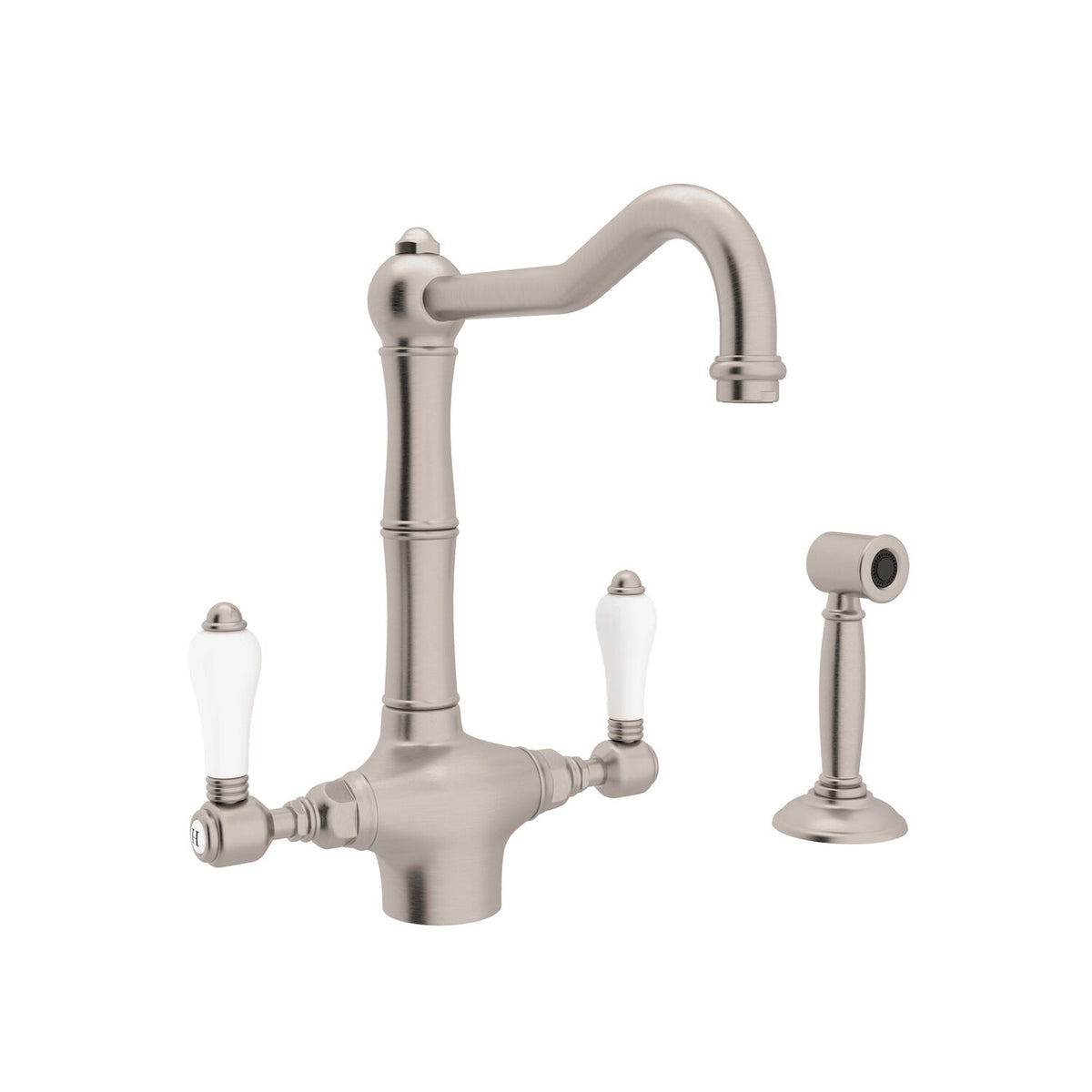 ACQUI® TWO HANDLE KITCHEN FAUCET WITH SIDE SPRAY (PORCELAIN LEVER) - robinsonco.ca