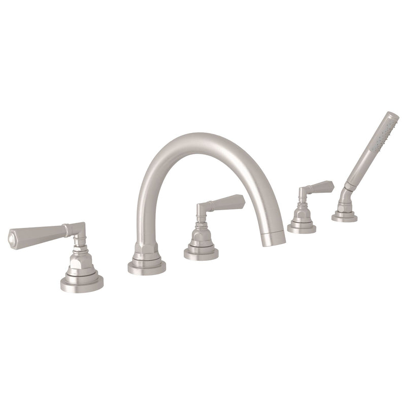 SAN GIOVANNI 5-HOLE DECK MOUNT TUB FILLER (LEVER HANDLE) - robinsonco.ca
