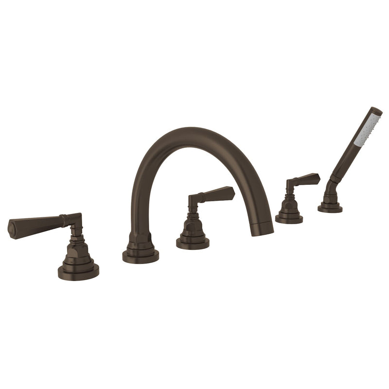 SAN GIOVANNI 5-HOLE DECK MOUNT TUB FILLER (LEVER HANDLE) - robinsonco.ca