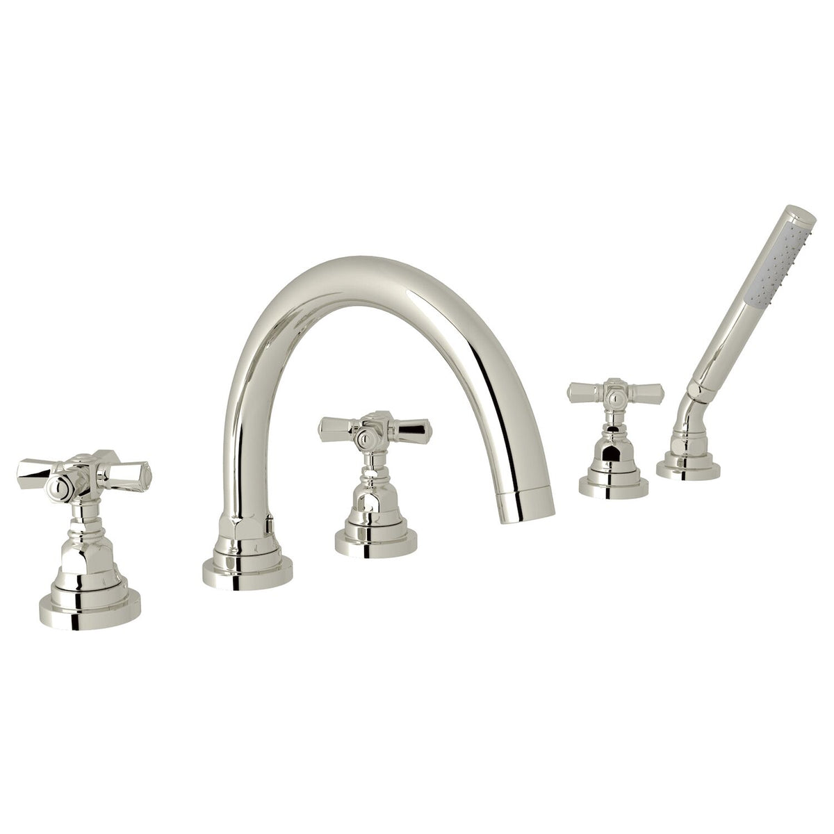 SAN GIOVANNI 5-HOLE DECK MOUNT TUB FILLER (CROSS HANDLE) - robinsonco.ca