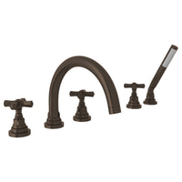 SAN GIOVANNI 5-HOLE DECK MOUNT TUB FILLER (CROSS HANDLE) - robinsonco.ca