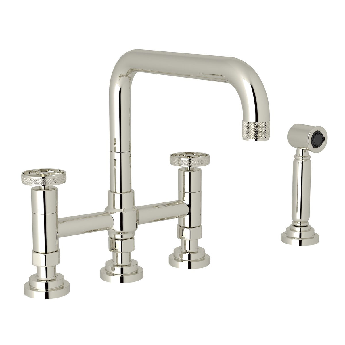 CAMPO BRIDGE KITCHEN FAUCET WITH SIDE SPRAY (WHEEL HANDLE) - robinsonco.ca