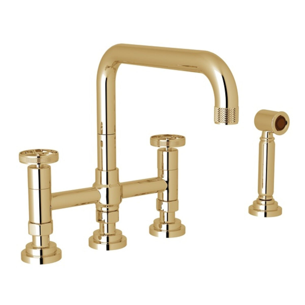 CAMPO BRIDGE KITCHEN FAUCET WITH SIDE SPRAY (WHEEL HANDLE) - robinsonco.ca