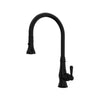 ROHL Patrizia Pulldown Faucet - Matte Black with Metal Lever Handle | A3420LMMB-2