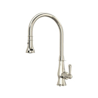 ROHL Patrizia Pulldown Faucet - Polished Nickel with Metal Lever Handle | A3420LMPN-2