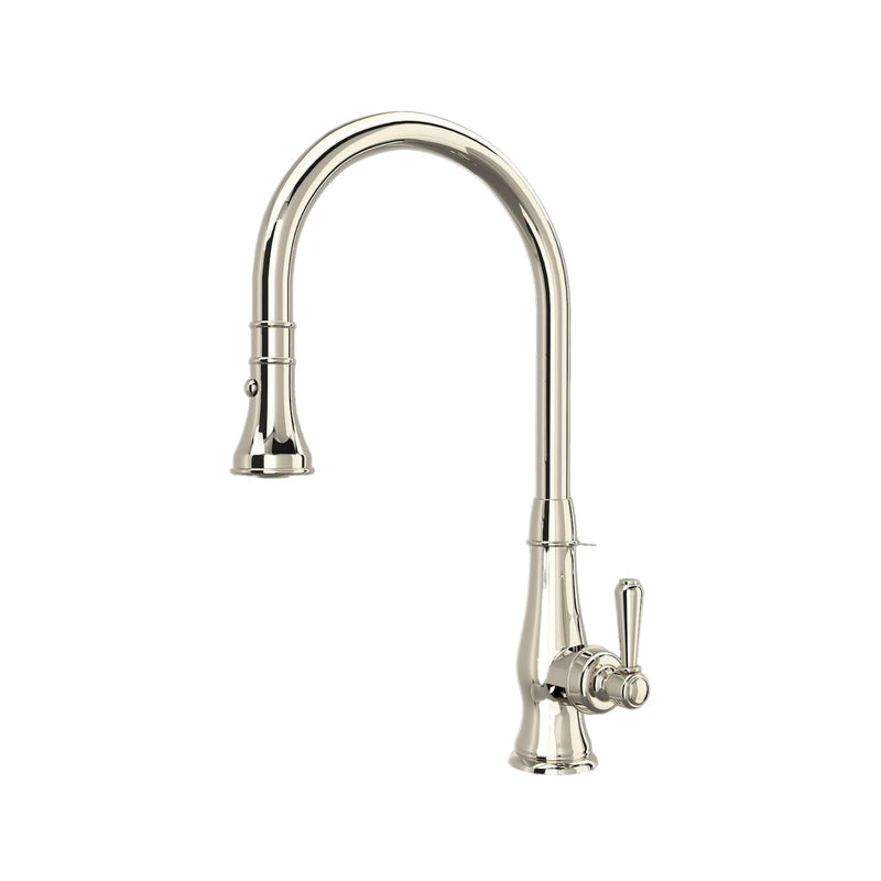 ROHL Patrizia Pulldown Faucet - Polished Nickel with Metal Lever Handle | A3420LMPN-2
