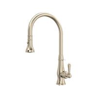 ROHL Patrizia Pulldown Faucet - Satin Nickel with Metal Lever Handle | A3420LMSTN-2