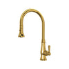 ROHL Patrizia Pulldown Faucet - Unlaquered Brass with Metal Lever Handle | A3420LMULB-2