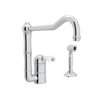 ACQUI® EXTENDED SPOUT KITCHEN FAUCET WITH SIDE SPRAY (PORCELAIN LEVER) - robinsonco.ca