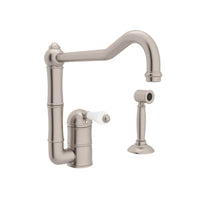 ACQUI® EXTENDED SPOUT KITCHEN FAUCET WITH SIDE SPRAY (PORCELAIN LEVER) - robinsonco.ca