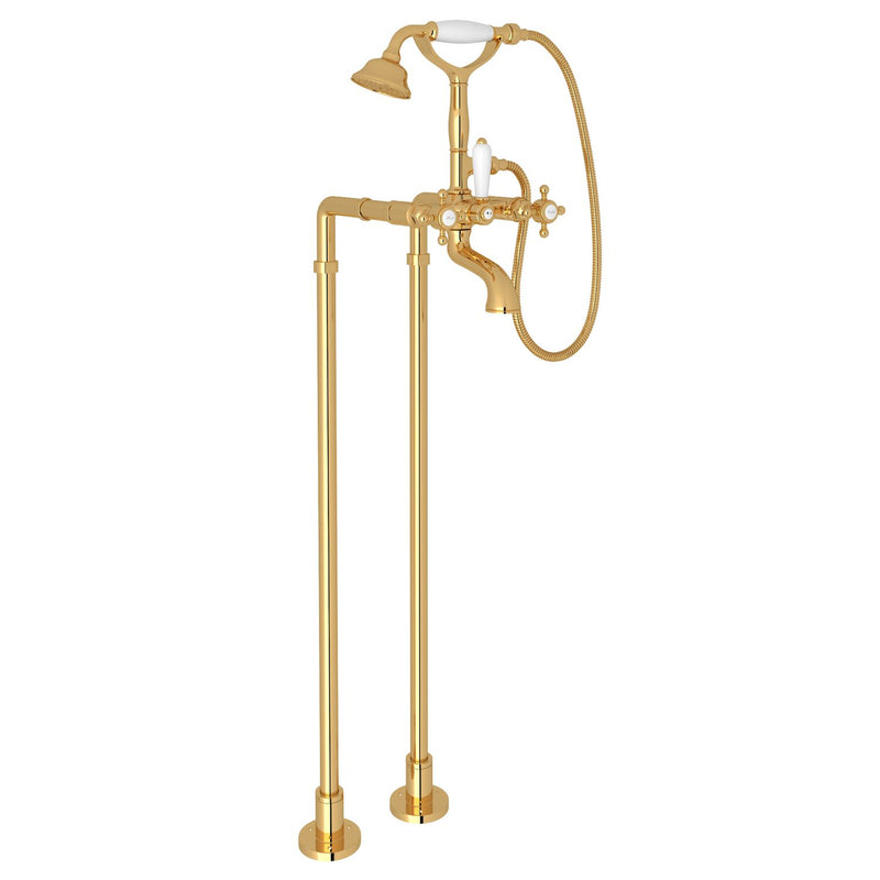 ACQUI FLOOR MOUNT TUB FILLER (CROSS HANDLE) - robinsonco.ca