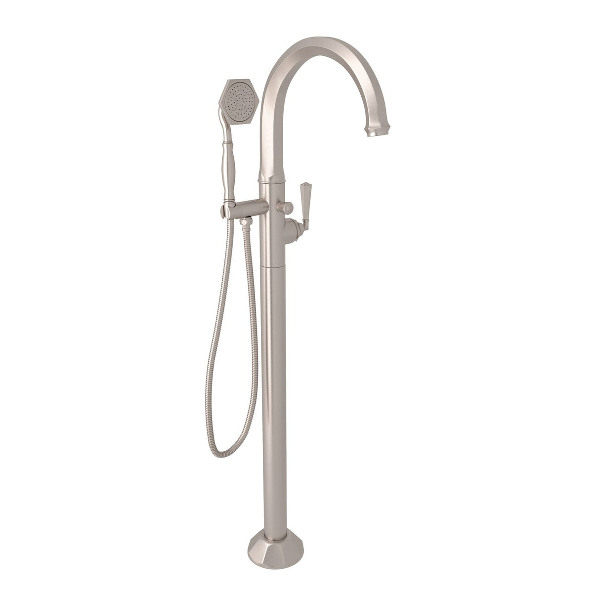 GRACELINE KNURLED SINGLE HOLE FLOOR MOUNT TUB FILLER TRIM (LEVER HANDLE) - robinsonco.ca