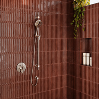 MANIFESTO™ THERM & PRESSURE BALANCE TRIM shown with Shower System in Bathroom.