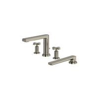 Manifesto™ 4-hole deck mount tub filler in brushed nickel finish, cross handle
