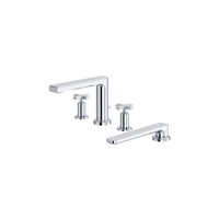Manifesto™ 4-hole deck mount tub filler in chrome finish, cross handle