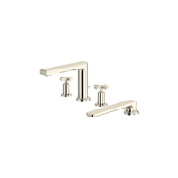 Manifesto™ 4-hole deck mount tub filler in polished nickel finish, cross handle