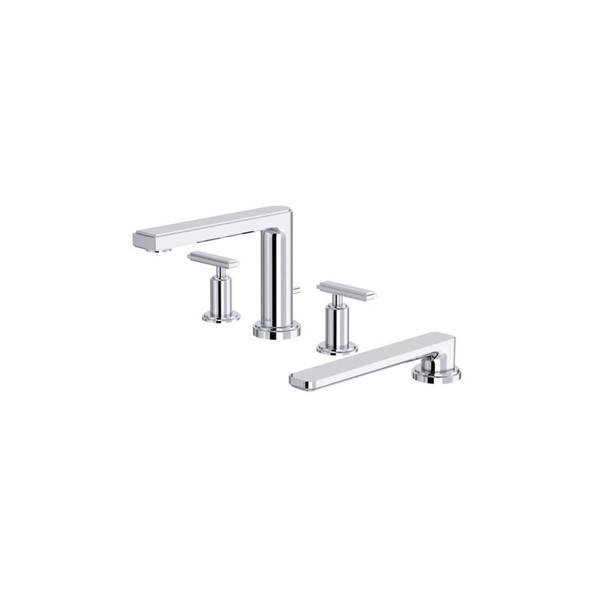 Manifesto™ 4-hole deck mount tub filler in chrome finish, level handle