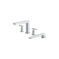 Manifesto™ 4-hole deck mount tub filler in chrome finish, level handle
