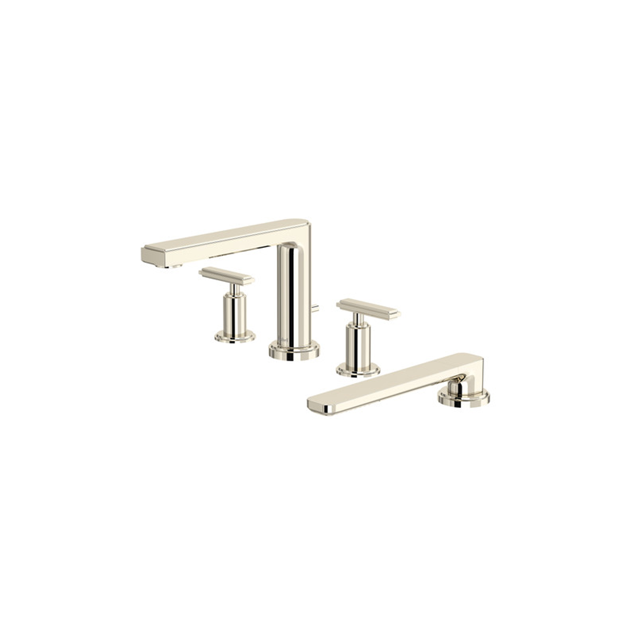 Manifesto™ 4-hole deck mount tub filler in polished nickel finish, lever handle