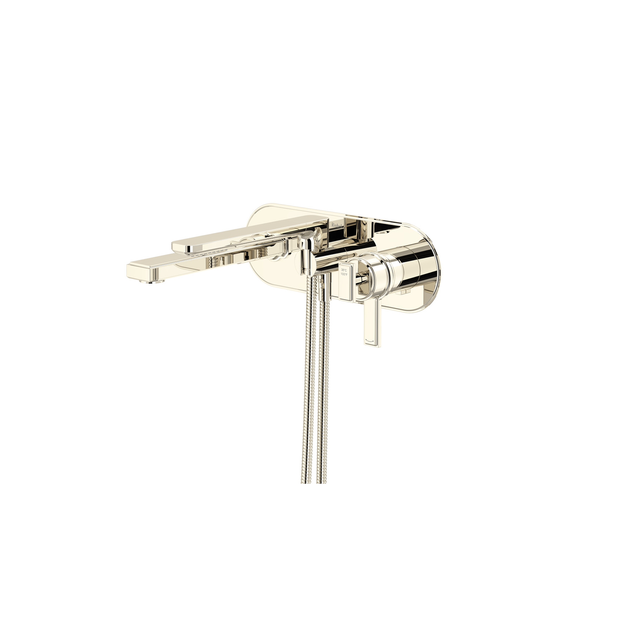 MANIFESTO™ WALL MOUNT THERM / PRESSURE BALANCE TUB FILLER TRIM - POLISHED NICKEL