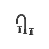 MANIFESTO™ WIDESPREAD LAVATORY FAUCET WITH C-SPOUT-BLACK-CROSS HANDLE