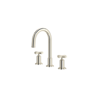 MANIFESTO™ WIDESPREAD LAVATORY FAUCET WITH C-SPOUT-POLISHED NICKEL-CROSS HANDLE