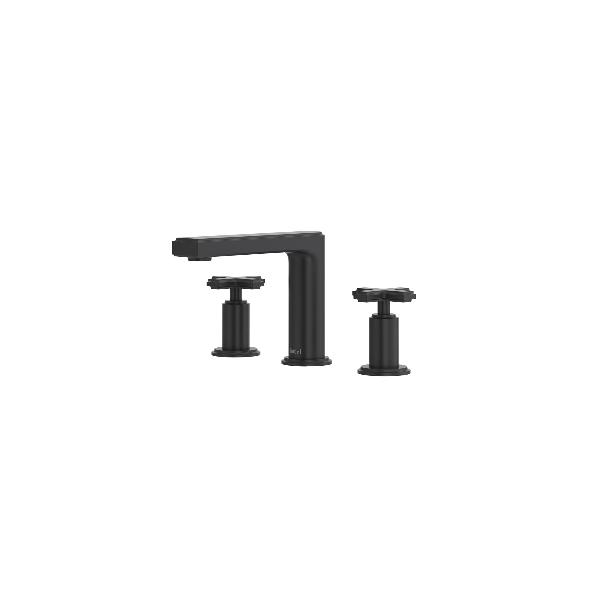 MANIFESTO™ WIDESPREAD LAVATORY FAUCET WITH LOW SPOUT-BLACK-CROSS HANDLE