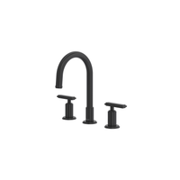 MANIFESTO™ WIDESPREAD LAVATORY FAUCET WITH C-SPOUT-BLACK-LEVER HANDLE
