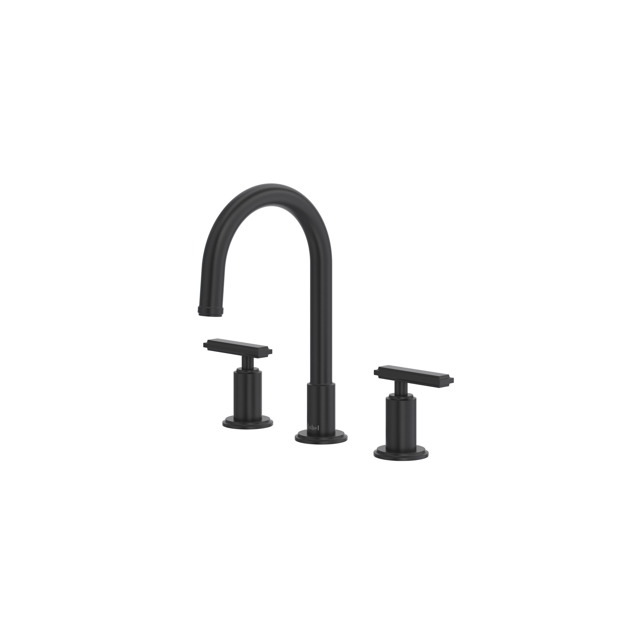 MANIFESTO™ WIDESPREAD LAVATORY FAUCET WITH C-SPOUT-BLACK-LEVER HANDLE