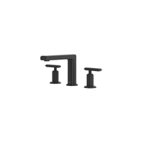 MANIFESTO™ WIDESPREAD LAVATORY FAUCET WITH LOW SPOUT-BLACK-LEVER HANDLE