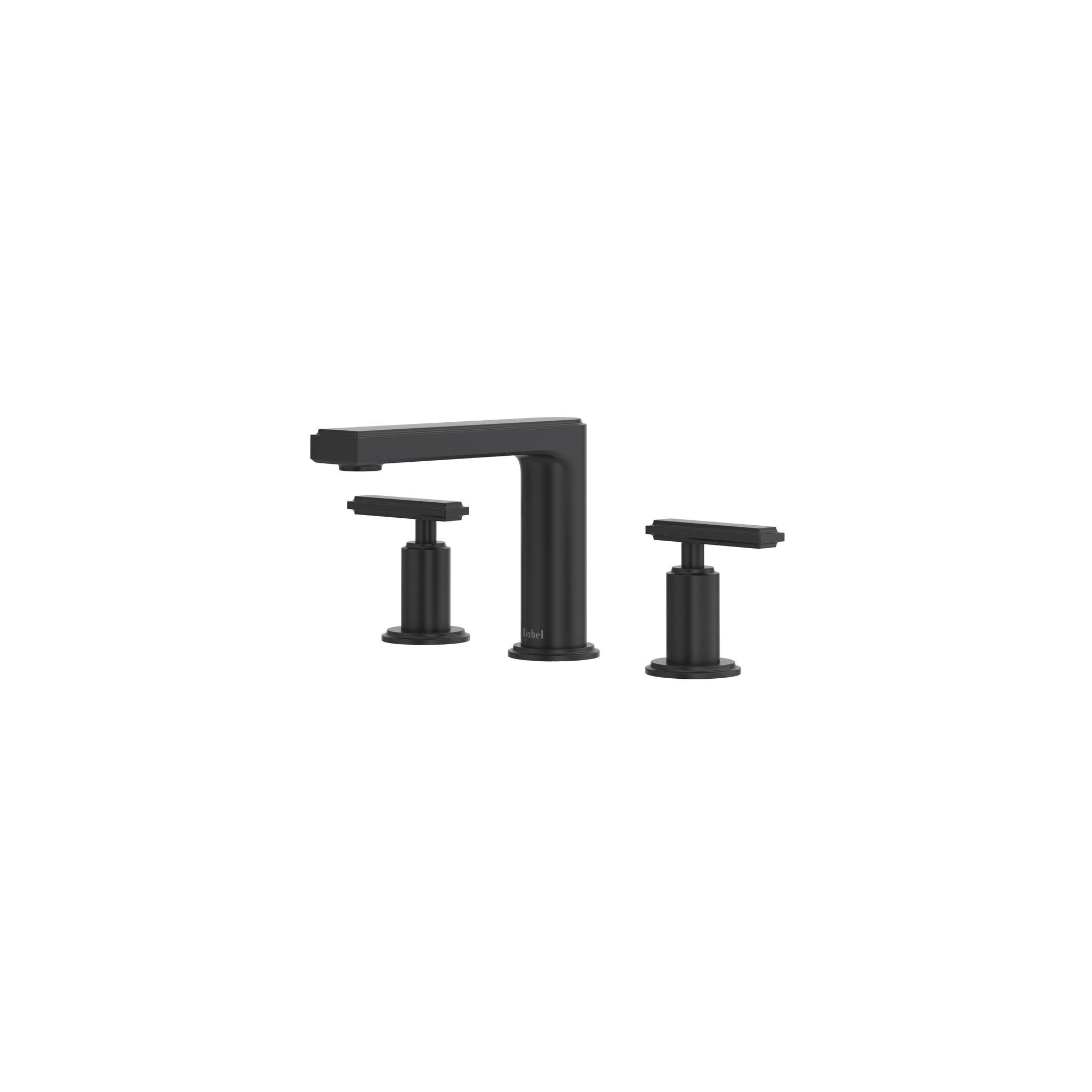 MANIFESTO™ WIDESPREAD LAVATORY FAUCET WITH LOW SPOUT-BLACK-LEVER HANDLE