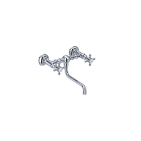 ACQUI® WALL MOUNT BRIDGE LAVATORY FAUCET-CROSS HANDLE