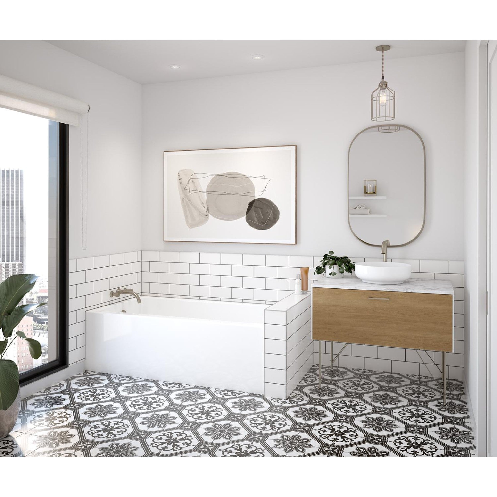 RUBIX 6032 AFR ACRYLIC ALCOVE BATHTUB