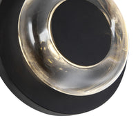 Details of Kuzco Stephord exterior wall sconce in black with clear glass