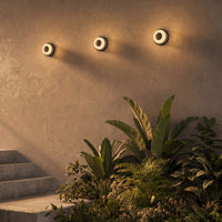 Kuzco Stephord exterior wall sconces black frosted glass finish on outdoor wall