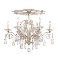 Filigrae semi flush light with crystal details