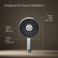 STATEMENT ROUND THREE-FUNCTION HANDSHOWER, 2.5 GPM - robinsonco.ca