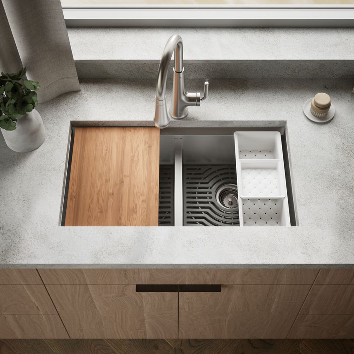 TASK SMART DIVIDE DOUBLE-BOWL WORKSTATION KITCHEN SINK - robinsonco.ca