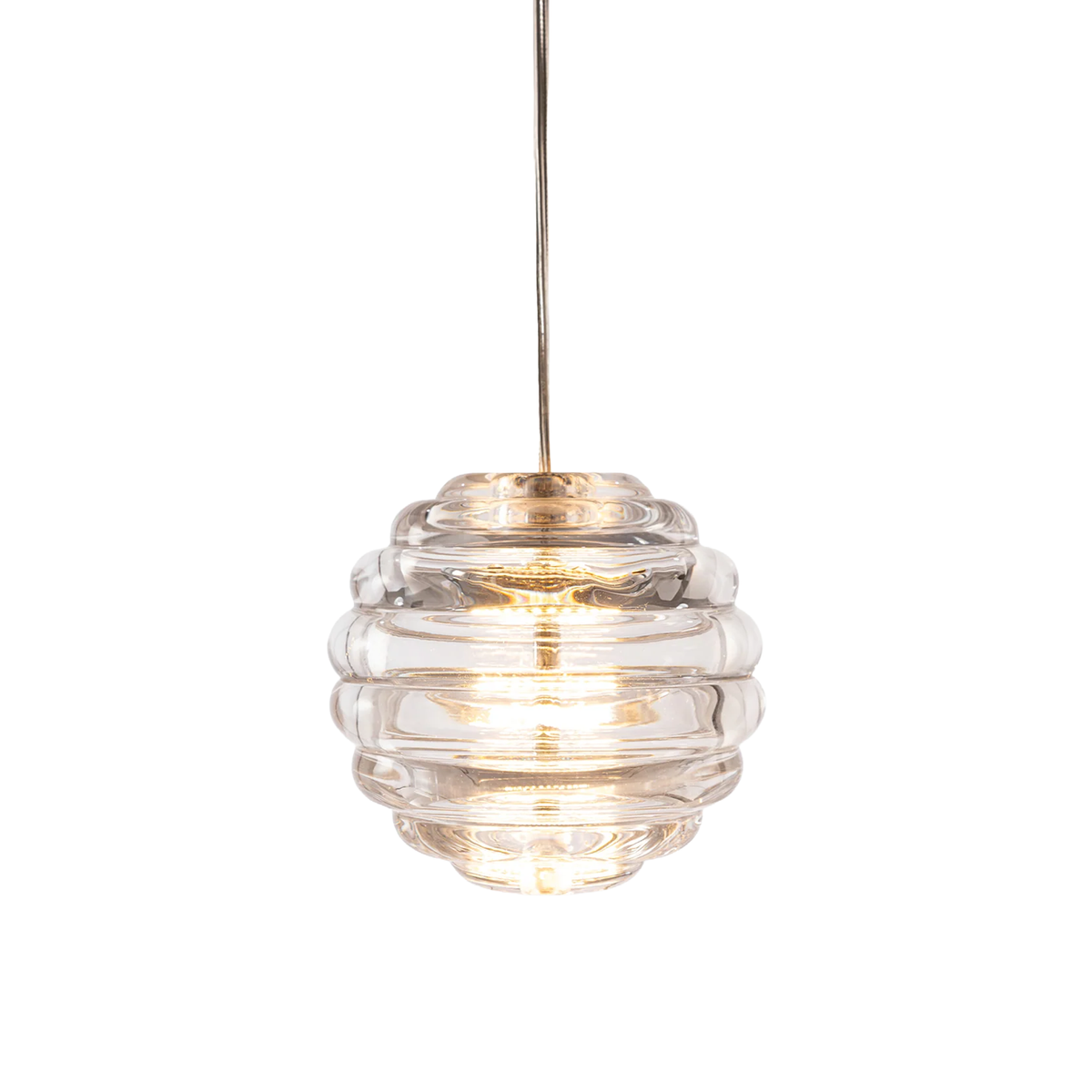 Tom Dixon Press Led Sphere Pendant in clear glass