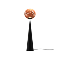 Tom Dixon Whirl Flat Cone Floor Lamp with copper finish and black base