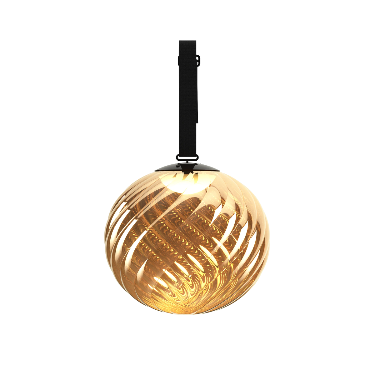 Tom Dixon Whirl LED portable hanging light in gold finish