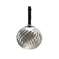 Tom Dixon Whirl LED portable hanging light in silver finish