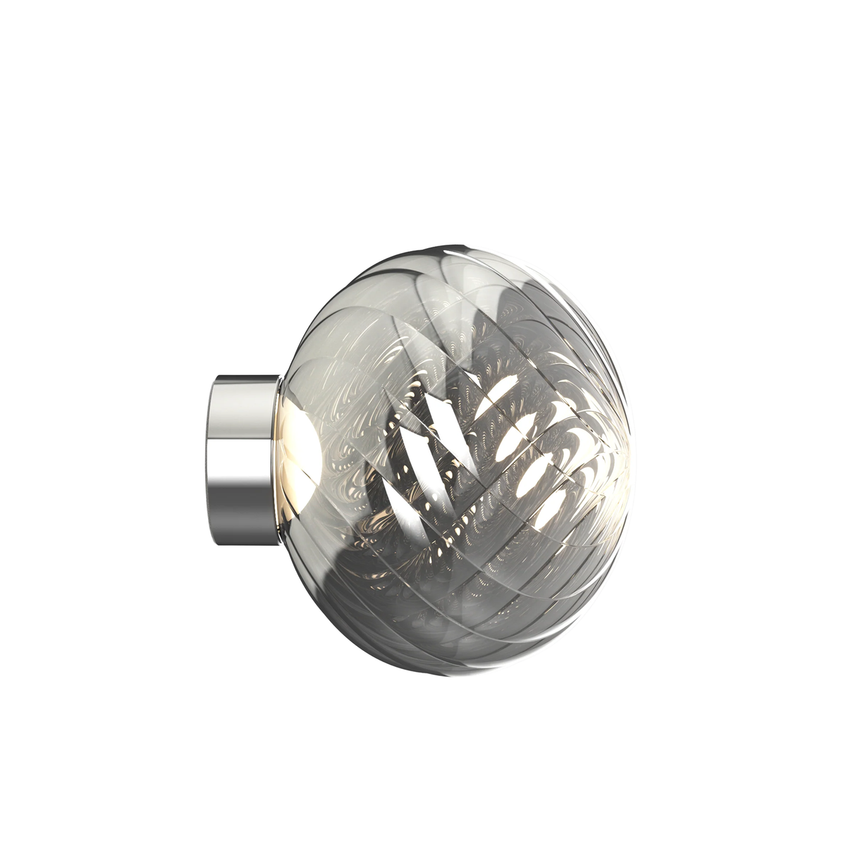 Tom Dixon Whirl LED wall light with a reflective silver globe
