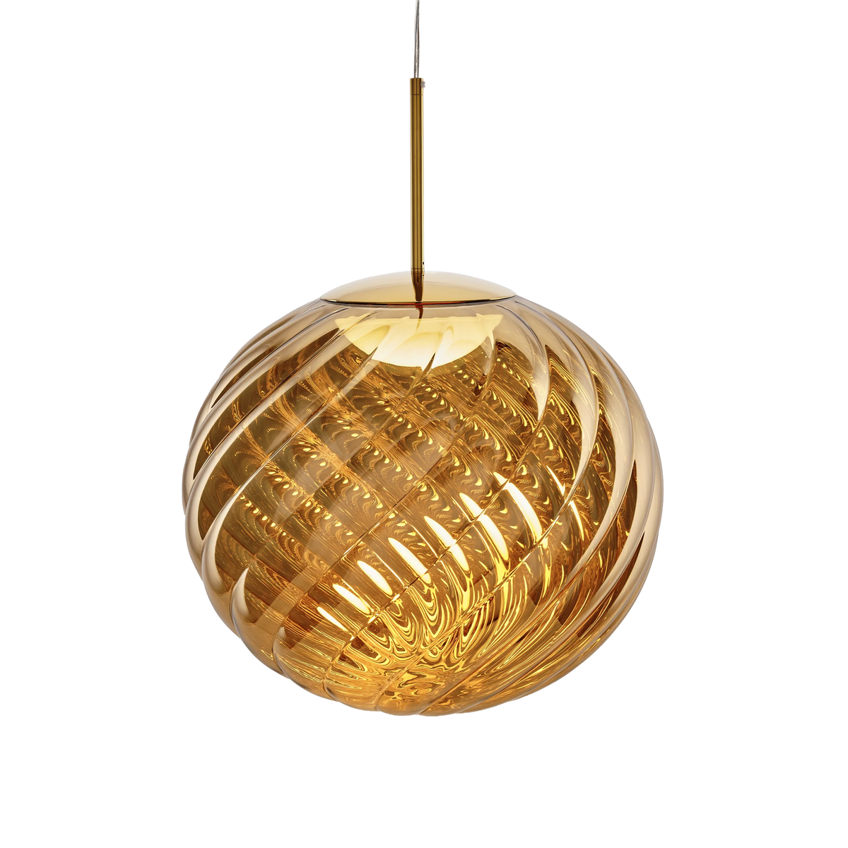 Tom Dixon Whirl LED Pendant in gold color