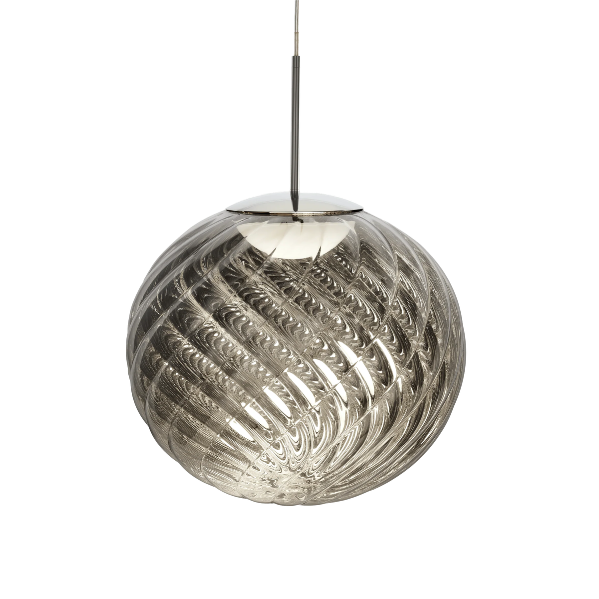 Tom Dixon Whirl Led Pendant in silver glass