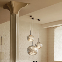 Trio of Tom Dixon WHIRL LED PENDANT  lights in silver finish