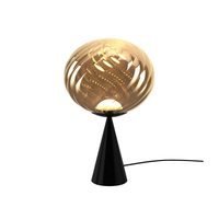 Tom Dixon Whirl Table Lamp with gold finish and black cone base